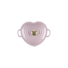 Shallow Heart Cocotte with Light Gold Heart Knob