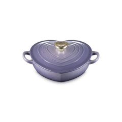 Shallow Heart Cocotte with Light Gold Heart Knob