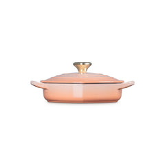 Shallow Heart Cocotte with Light Gold Heart Knob